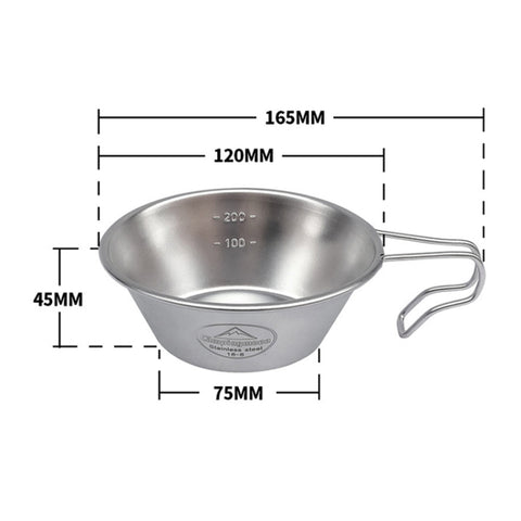 Campingmoon S220 Outdoor Portable Thickened Stainless Steel Bowl Camping Multi-Purpose Cutlery