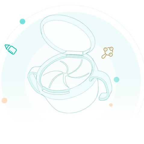 Baby Snacks Bowl Children Kids Food Storage Dishes Anti Spill 360 Rotate Baby Solid Feeding Plate Tableware Baby Feeding Stuff
