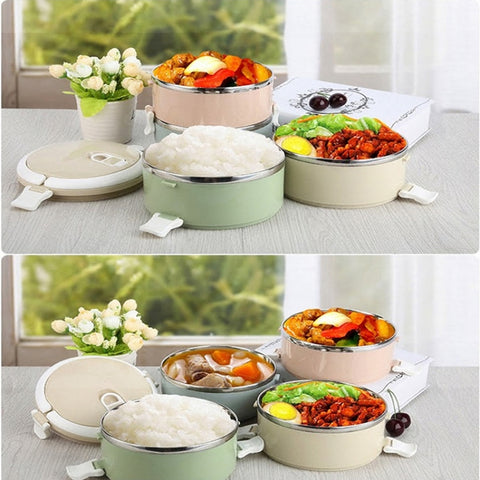 Gradient Color Lunch Box Food Bento Box Stainless Steel Container