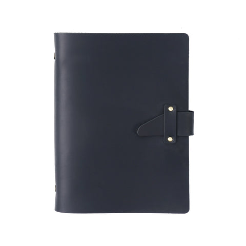 A5 Cowhide Retro Loose-Leaf Notebook Diary Office Business Simple Notepad Crazy Horse Leather Handbook, Brown, Ink Green, Blue, Black, Coffee, Wine Red, Purple
