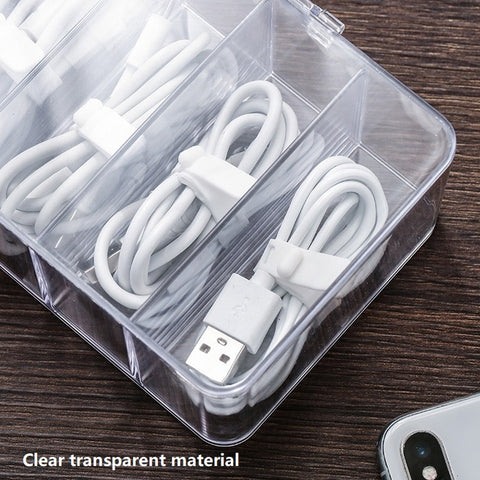 Dust Storage Line Box Hub Finishing Box Desktop Data Cable Storage Box, Specification: 8 Grid Basic, 8 Grid Basic, 8 Grid Increase, 8 Grid Increase With Cover