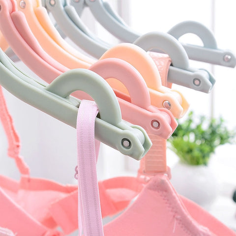 3pcs Portable Travel Folding Hanger Multi-Function Plastic Drying Rack, 3pcs Pink, 3pcs Green, 3pcs Beige, 3pcs Blue