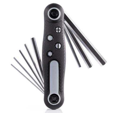 8 In 1 Bicycle Repair Portable Folding Allen Wrench, Phillips Slotted, Inner Hexagon, Torx