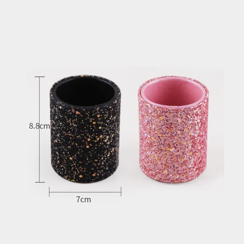 ZOREYA Makeup Tool Storage Box Makeup Brush Dustproof Storage Bucket, Pink, Black