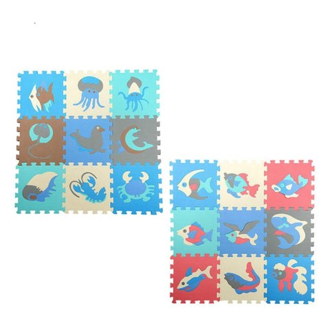 9pcs / Set Splicing Mobilization EVA Marine Foam Mats Children Educational Toys Puzzle Anti-skid And Anti-fall Crawling Mat