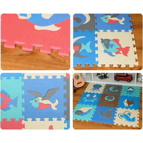 9pcs / Set Splicing Mobilization EVA Marine Foam Mats Children Educational Toys Puzzle Anti-skid And Anti-fall Crawling Mat