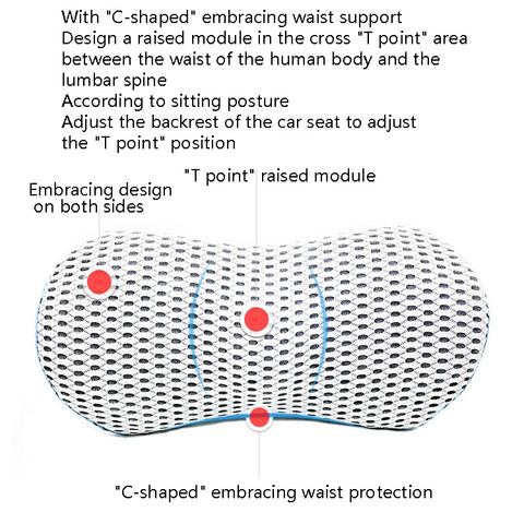 Car Supplies Lumbar Support Memory Foam Car Backrest Lumbar Cushion Seat Cushion Lumbar Pillow, 4D Grid Blue, 4D Grid Light Gray, 4D Grid Dark Gray, 4D Grid Black, Deep Gray+Light Gray, Blue+Light Gray, Green+Light Gray, Cationic Sky Lake Blue         ...