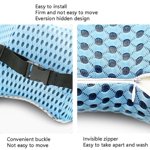 Car Supplies Lumbar Support Memory Foam Car Backrest Lumbar Cushion Seat Cushion Lumbar Pillow, 4D Grid Blue, 4D Grid Light Gray, 4D Grid Dark Gray, 4D Grid Black, Deep Gray+Light Gray, Blue+Light Gray, Green+Light Gray, Cationic Sky Lake Blue         ...