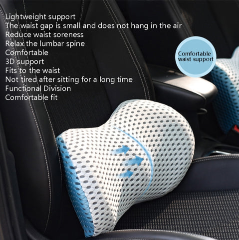 Car Supplies Lumbar Support Memory Foam Car Backrest Lumbar Cushion Seat Cushion Lumbar Pillow, 4D Grid Blue, 4D Grid Light Gray, 4D Grid Dark Gray, 4D Grid Black, Deep Gray+Light Gray, Blue+Light Gray, Green+Light Gray, Cationic Sky Lake Blue         ...
