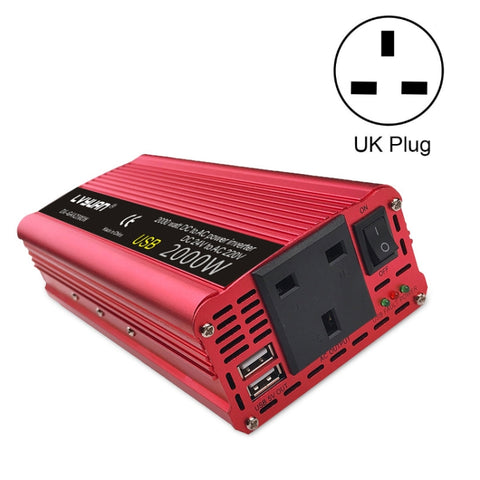 LVYUAN Car Inverter Dual USB Power Converter, 12V to 220V 1500W, 24V to 220V 1500W, 12V to 220V 1500W UK Plug, 12V to 220V 1500W AU Plug, 12V to 110V 1500W US Plug, 12V to 220V 2000W, 24V to 220V 2000W, 12V to 220V 2000W UK Plug, 12V to 220V 2000W AU P...
