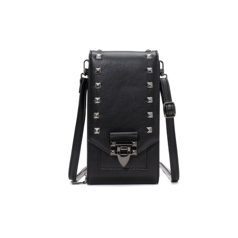F835 Rivet Diamond Mobile Phone Bag Ladies Shoulder Diagonal Bag, Red, Blue, Black, Pink, Tea Brown