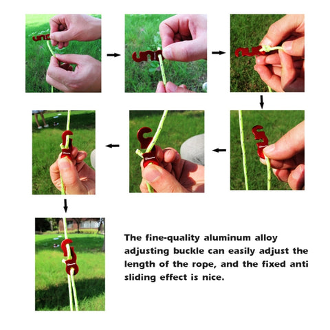 Outdoor Camping Tent Canopy Wind Rope Luminous Multi-Function Wind Rope Buckle Tent Fixed Rope, 4m x 4 Rolls, 4m x 6 Rolls