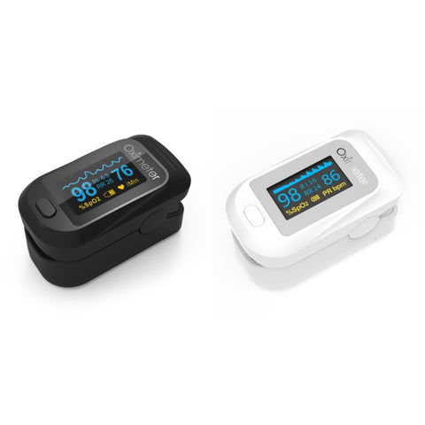 JZ-133R Finger Pulse Oximeter Finger-Type Blood Oxygen Saturation Monitor, Black, White