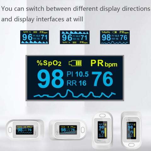 JZ-133R Finger Pulse Oximeter Finger-Type Blood Oxygen Saturation Monitor, Black, White
