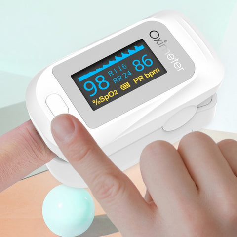 JZ-133R Finger Pulse Oximeter Finger-Type Blood Oxygen Saturation Monitor, Black, White