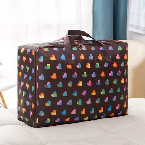 Oxford Cloth Quilt Moisture-Proof & Waterproof Storage Bag Zipper Portable Moving Luggage Bag, 70x50x30cm