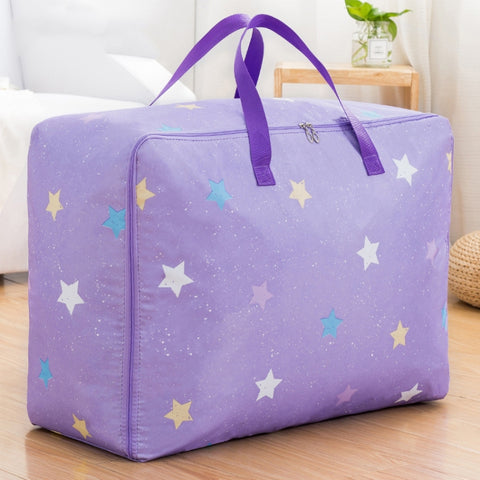 Oxford Cloth Quilt Moisture-Proof & Waterproof Storage Bag Zipper Portable Moving Luggage Bag, 70x50x30cm