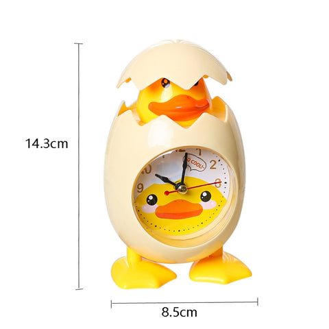 RP001 Cartoon Chicken Eggshell Chicks Alarm Clock Student Gift Children Bedroom Ornaments, White, Yellow