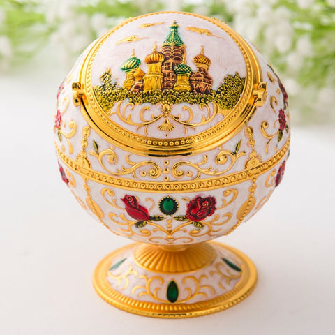 Metal Globe Ashtray With Lid Holiday Gift Tea Table Decoration, Golden Rose, Phnom Pencasting Castle, Silver Rose, Silver Castle, Silver Side White Red Rose, Silver Bay Blue Castle, Treasure Rose, Baolan Castle, Green Rose, Green Castle, Red Rose      ...