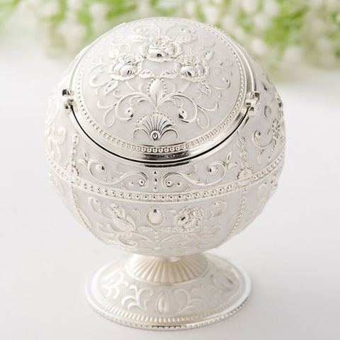 Metal Globe Ashtray With Lid Holiday Gift Tea Table Decoration, Golden Rose, Phnom Pencasting Castle, Silver Rose, Silver Castle, Silver Side White Red Rose, Silver Bay Blue Castle, Treasure Rose, Baolan Castle, Green Rose, Green Castle, Red Rose      ...