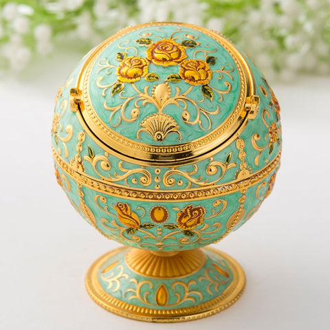 Metal Globe Ashtray With Lid Holiday Gift Tea Table Decoration, Golden Rose, Phnom Pencasting Castle, Silver Rose, Silver Castle, Silver Side White Red Rose, Silver Bay Blue Castle, Treasure Rose, Baolan Castle, Green Rose, Green Castle, Red Rose      ...