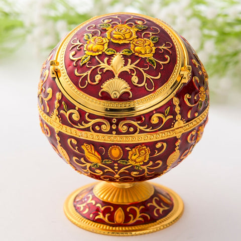 Metal Globe Ashtray With Lid Holiday Gift Tea Table Decoration, Golden Rose, Phnom Pencasting Castle, Silver Rose, Silver Castle, Silver Side White Red Rose, Silver Bay Blue Castle, Treasure Rose, Baolan Castle, Green Rose, Green Castle, Red Rose      ...