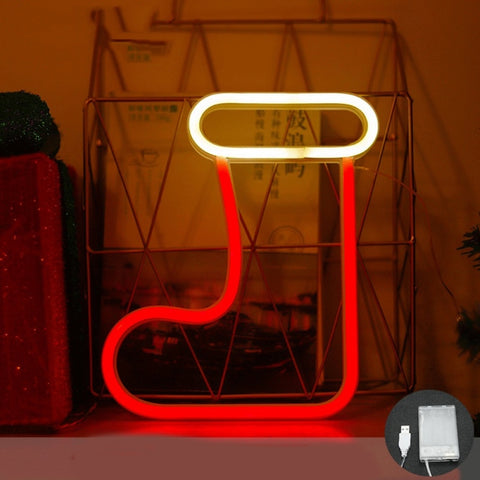 Christmas Decoration Neon Lights Wall-Mounted Ornaments, Spec:, Christmas Hat, Big Bell, Christmas Stock