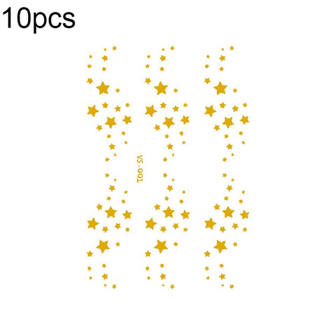 10 PCS Hot Stamping Waterproof Music Festival Face Tattoo Sticker, VS-001, VS-002, VS-003, VS-004, VS-005, VS-006, VS-007, VS-008, VS-009, VS-010