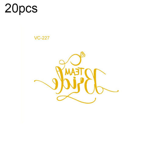 20 PCS Waterproof Bachelor Party Hot Stamping Wedding Bridal Tattoo Stickers, VC-204, VC-205, VC-206, VC-207, VC-208, VC-209, VC-210, VC-211, VC-212, VC-213, VC-214, VC-215, VC-216, VC-217, VC-218, VC-227, VC-228, VC-229, VC-230, VC-231, VC-232, VC-233...
