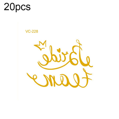 20 PCS Waterproof Bachelor Party Hot Stamping Wedding Bridal Tattoo Stickers, VC-204, VC-205, VC-206, VC-207, VC-208, VC-209, VC-210, VC-211, VC-212, VC-213, VC-214, VC-215, VC-216, VC-217, VC-218, VC-227, VC-228, VC-229, VC-230, VC-231, VC-232, VC-233...