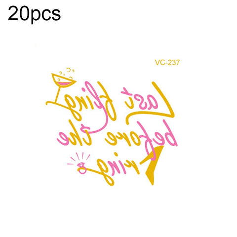 20 PCS Waterproof Bachelor Party Hot Stamping Wedding Bridal Tattoo Stickers, VC-204, VC-205, VC-206, VC-207, VC-208, VC-209, VC-210, VC-211, VC-212, VC-213, VC-214, VC-215, VC-216, VC-217, VC-218, VC-227, VC-228, VC-229, VC-230, VC-231, VC-232, VC-233...