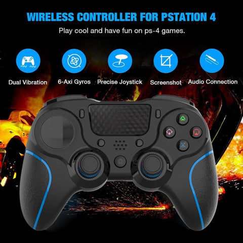 MB-P913 PC Six-Axis Somatosensory Back Key Programming Dual Vibration Bluetooth Gamepad For PS4 Pro, Red Black, Blue Black, Black White, Black