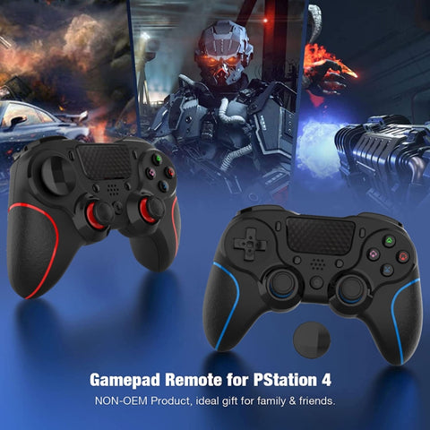 MB-P913 PC Six-Axis Somatosensory Back Key Programming Dual Vibration Bluetooth Gamepad For PS4 Pro, Red Black, Blue Black, Black White, Black