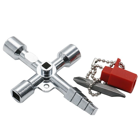 Elevator Water Meter Valve Cross Key Inner Triangle Wrench, Style: A Black, A Black, A Blue, B Silver, D Silver Center Six-side/Square Hole, E Silver, F Silver, D Silver Center Double-sided Square Hole