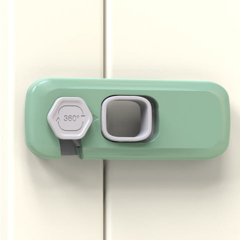 Children Anti-pinch Hand-opening Door Safety Lock, Light Gray, Green