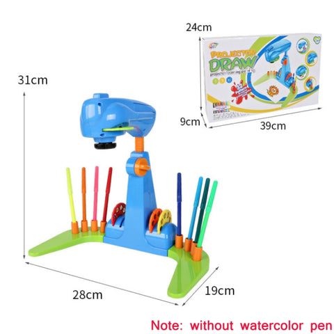 Children Multifunctional Projection Writing Drawing Board, without Watercolor Pen, Blue, Purple