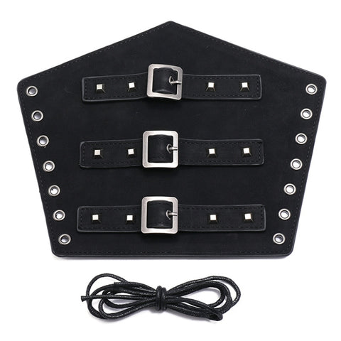 P01994 Men Leather Bracer Personality Punk Riding Arm Guard, Geometry Rivet