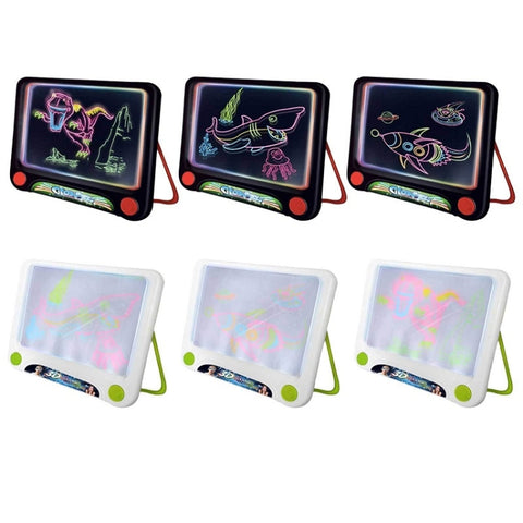 Multifunctional Luminous 3D Children Drawing Board, Without Watercolor Pen, Style:, 3D Space, 3D Dinosaur, 3D Ocean, Luminous Space, Luminous Ocean, Luminous Dinosaur