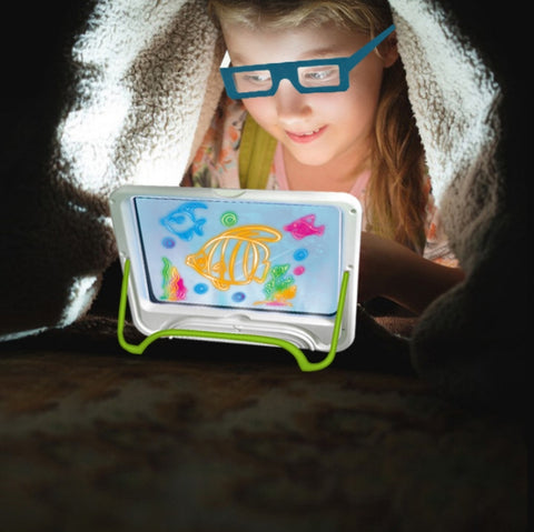 Multifunctional Luminous 3D Children Drawing Board, Without Watercolor Pen, Style:, 3D Space, 3D Dinosaur, 3D Ocean, Luminous Space, Luminous Ocean, Luminous Dinosaur