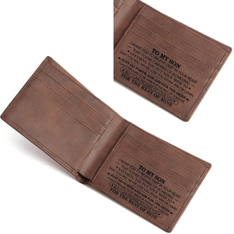 Vintage PU Leather Men Lettering Wallet, 01 To Son, 02 To Grandson, 03 To Husband