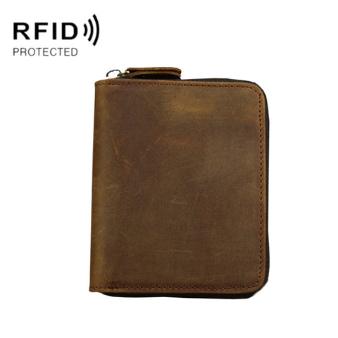 9039 RFID Antimagnetic Leather Zipper Wallet, Vertical 2, Vertical 3, Horizontal 3, Horizontal 4