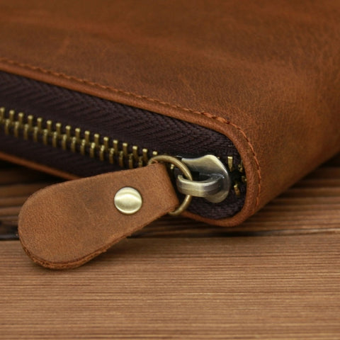 9039 RFID Antimagnetic Leather Zipper Wallet, Vertical 2, Vertical 3, Horizontal 3, Horizontal 4