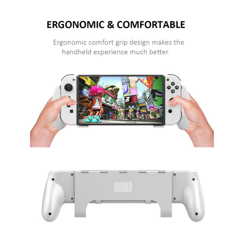 JYS NS218 Multifunctional Game Console Integrated Protective Case With Grip  For Switch OLED, White, Black