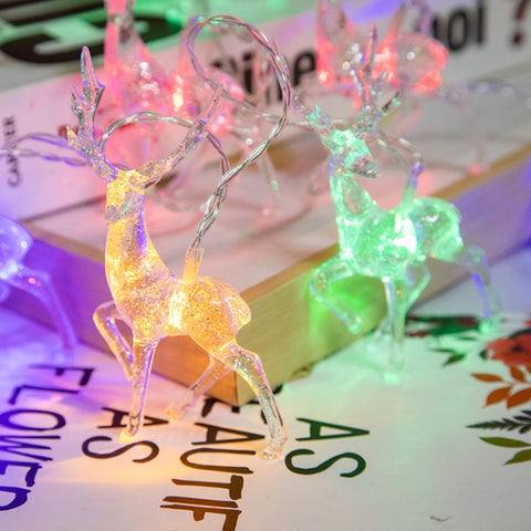 Christmas Elk String Lights Holiday Decoration, Spec:, 1.5m 10 LEDs Battery Box, 3m 20 LEDs Battery Box, 6m 40 LEDs Battery Box, 3m 20 LEDs USB Power, 6m 40 LEDs USB Power
