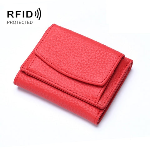 CL-2753 Leather RFID Short Coin Purse Wallet