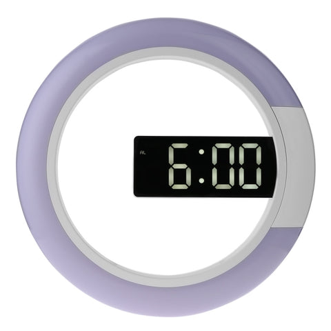 LED Mirror Hollow Wall Clock 7-color Switch Electronic Digital Display Wall Clock, Hollow Wall Clock