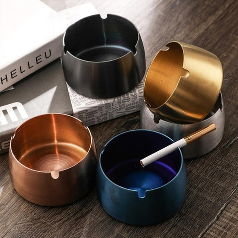 Thickened Stainless Steel Ashtray Windproof And Drop-Proof Ashtray, Small, Medium, Large, Extra Large