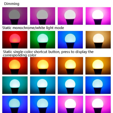 Smart Remote Control RGB Bulb Light, 20W, 25W