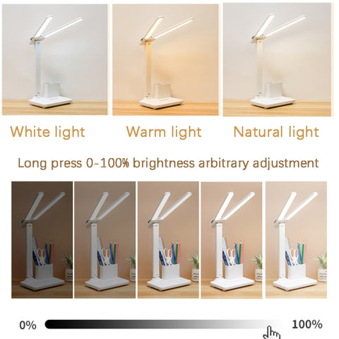 Double Head Lighting LED Charging Desk Lamp,Style:, Plug-in Version+Cable, Rechargeable 3600mAh+Cable, Rechargeable  4000mAh+Cable