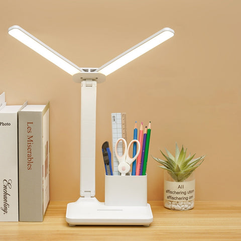 Double Head Lighting LED Charging Desk Lamp,Style:, Plug-in Version+Cable, Rechargeable 3600mAh+Cable, Rechargeable  4000mAh+Cable